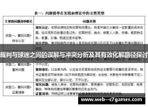 裁判与球迷之间的误解与冲突分析及其有效化解路径探讨